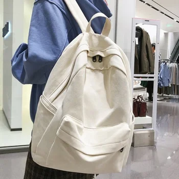 Модная женская сумка для книг, хлопковый женский рюкзак для подростков, студенческая сумка Mochila College, Мужская Черная школьная сумка