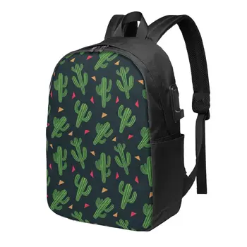 Классический холщовый школьный рюкзак Cute Cactus, повседневный рюкзак, офисный рюкзак для мужчин и женщин