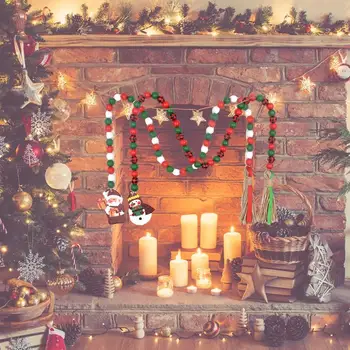 Деревянные бусины, гирлянда, Молитвенные четки, Деревенская гирлянда из натурального дерева, настенная гирлянда для рождественского свадебного декора