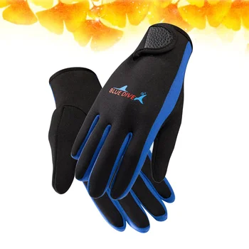 Перчатки для дайвинга для мужчин и женщин Надевайте без перчаток Для защиты от царапин при подводном плавании (синяя полоса L)