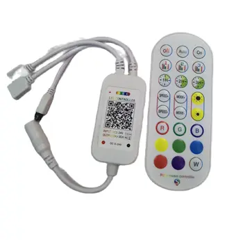 12 В 24 В RGB светодиодный контроллер 24 клавиши музыки Bluetooth-совместимый смарт-контроль Двойной выходной светодиодный регулятор яркости для светодиодных лент