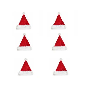 6 шт. Плюшевая Рождественская шляпа, Рождественские украшения, Детская Большая шерстяная Рождественская шляпа