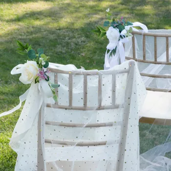 1 шт. Цветочное украшение свадебного стула Композиция из искусственных цветов для украшения цветочной скамьи в заднем проходе свадебного стула