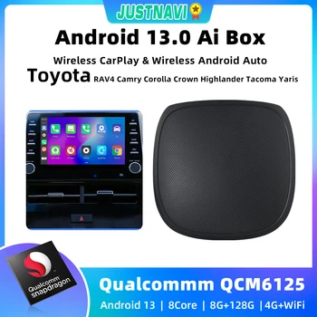 2023 JUSTNAVI Smart AI Box Android Auto Беспроводной CarPlay Для Toyota RAV4 Camry Corolla Crown Highlander Tacoma Yaris YouTube GPS