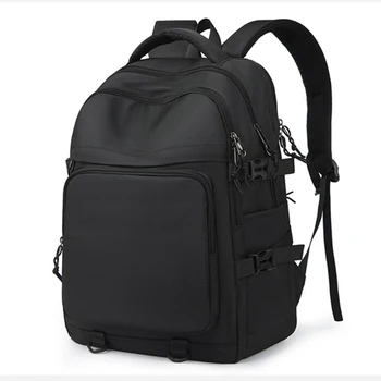 Мужской рюкзак для студентов колледжа, школьные сумки для подростков, простой досуг, 15,6-дюймовый рюкзак для ноутбука, Оксфорд, черный