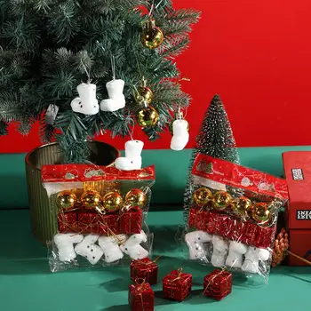 Украшения для подарочной коробки с подвеской в виде Рождественской елки, украшения для Рождественской елки, Милые носки, мини-подарочная коробка, украшения для шаров для праздничной вечеринки