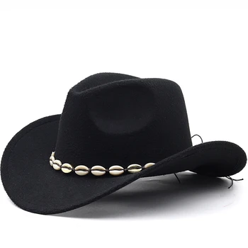 Мужская фетровая шляпа с широкими полями, ковбойская шляпа в стиле вестерн с поясом в стиле панк, шляпа джентльмена Леди в стиле джаз, кепка пастушки, вводная часть, мальчик-корова, homme