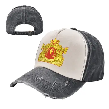 Эмблема Мьянмы, Цветовая блокировка, потертая бейсболка, шляпы для папы, мужские и женские винтажные хлопчатобумажные кепки для дальнобойщиков, регулируемый подарок