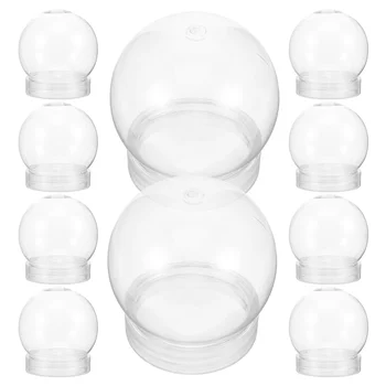 10 Шт Мини-пластиковых бутылок Snowglobes для взрослых в форме водяного шара, детский реквизит, компактный пластик