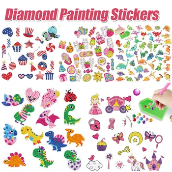 Набор наклеек для алмазной живописи своими руками, креативная наклейка по номерам для детей, поделки из алмазной мозаики, детский подарок для декора чашек