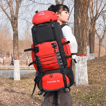 90-литровая армейская походная сумка с противоугонной пряжкой, альпинистский рюкзак, дышащий дизайн с клапаном от дождя, Мужской Женский походный рюкзак