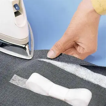 2 рулона Белой двусторонней клейкой ленты для швейных принадлежностей, Легкоплавкой флизелиновой ленты для одежды, клейкой ленты