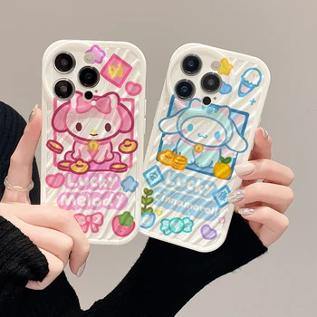 Aoger Sanrio Cinnamoroll kuromi Чехол для телефона Hello Kitty для iPhone 14 12 13 11 Pro Max Mini Funda с рисунком жидкой воды