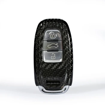 Для Audi A3 A4 A5 A6 A7 A8 Auto Remote Smart Key Shell Fob Крышка Красная/Черная Крышка из настоящего углеродного волокна Отделка корпуса