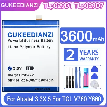 GUKEEDIANZI Новый 3600 мАч TLp029D1 TLp029D7 Аккумулятор для Alcatel 3 Alcatel3 3X5 для TCL V760 Y660 OT-5052D 5052Y 5086 5058 5058A