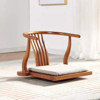 Поворотное основание, удобное японское напольное кресло с поддержкой спины, стул без ножек Zaisu Tatami, отлично подходит для чтения, игр, медитации