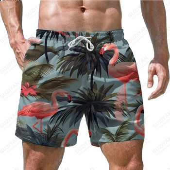 Шорты с Гавайским принтом, шорты для серфинга, Летняя Мужская быстросохнущая пляжная одежда, Шорты для купания больших размеров, Повседневные модные шорты