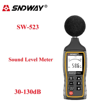 Цифровой измеритель уровня звука SNDWAY, прибор для измерения громкости шума, Тестер контроля децибелов, шумомер на 30-130 дБ с подсветкой