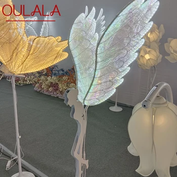 OULALA Современный свадебный фонарь с маленьким Ангелом, реквизит для зоны, Уличный фонарь, светодиодное освещение сцены, атмосфера фестиваля, Фоновое оформление.