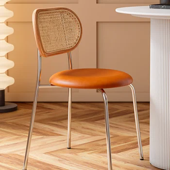 Обеденные стулья в скандинавском стиле в стиле ретро с деревянной спинкой, Металлические обеденные стулья для отдыха на открытом воздухе, балкон, мебель для дома Silla Comedor WZ50DC