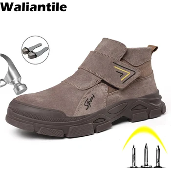 Waliantile Противоскользящие Защитные Ботинки Для Мужчин, Уличная Промышленная Рабочая Обувь, Непромокаемые Рабочие Ботинки Со Стальным Носком