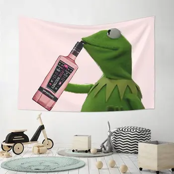 Забавный Гобеленовый Мем-баннер Kermit Pink, Настенный Декор для дома, спальни в общежитии колледжа, 60 