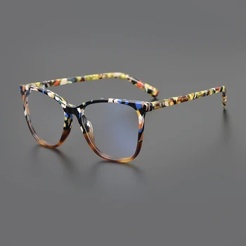 Модная многоцветная оправа для очков, мужские ацетатные ретро дизайнерские оптические очки для чтения при близорукости, женские квадратные персонализированные очки