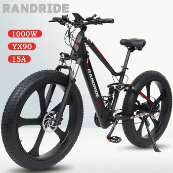 Новый YX90 Fat tire Горный Электрический Велосипед 1000 Вт 15A Невидимая Батарея Сверхмощный Мужской Электрический велосипед для взрослых 26 дюймов Пляжный ebike