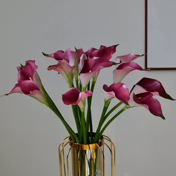 32 см Искусственная Калла, лилия, Ультрареальная имитация цветка, украшение домашнего стола, Цветочное свадебное украшение, Ручной букет