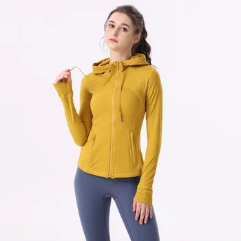 Женская спортивная куртка Lu с логотипом Yoga Clothes Define, толстовка для фитнеса с матовым капюшоном