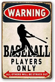 Бейсбольные Подарки Для Мальчиков Бейсбольный Плакат С Предупреждением О Том, Что Бейсболисты Подписывают Только Украшения Комнаты Для Мальчиков Для Спальни 8x12 Дюймов