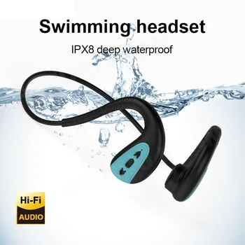 Наушники с костной проводимостью для плавания, спортивные беспроводные Bluetooth-наушники с громкой связью IPX8, водонепроницаемая качественная гарнитура