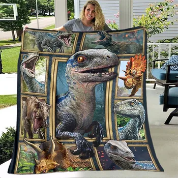 Одеяло с динозавром, подарок для мальчиков, Фланелевое флисовое одеяло с древним животным, одеяла с драконом для дивана, спальни, гостиной