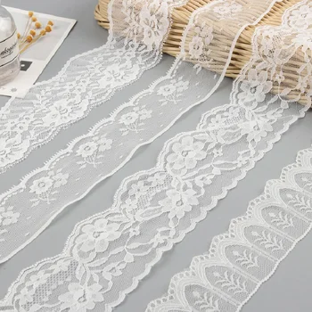 Элегантная белая кружевная отделка с изысканными узорами Кружевная окантовка для Лолиты Модные аксессуары и принадлежности для шитья