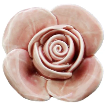 В комплекте 5 винтов для розовой дверной фурнитуры, керамическая ручка, антикварные кнопки, элегантный дизайн в форме розы