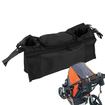 Органайзер для колясок Нескользящий держатель для детской коляски Органайзер с подстаканниками Многоцелевая сумка для мамы в коляске большой емкости