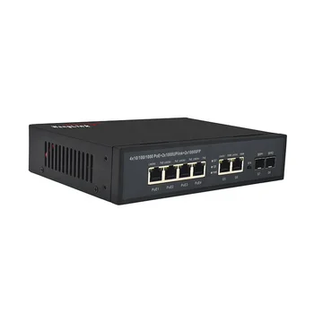 Wanglink 48V Гигабитный Коммутатор Ethernet 10/100/1000m 4 PoE + 2 Порта Восходящей Линии Связи + 2 SFP Ethernet Коммутатор PoE для IP-Камеры