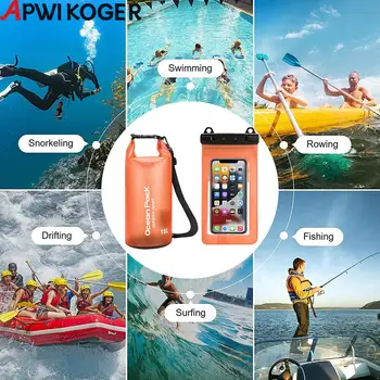 10-литровый мешок для воды для катания на лодке, надувной с сумкой для мобильного телефона, ведро для плавания, сухой мешок, портативный ПВХ, простая установка для кемпинга на открытом воздухе