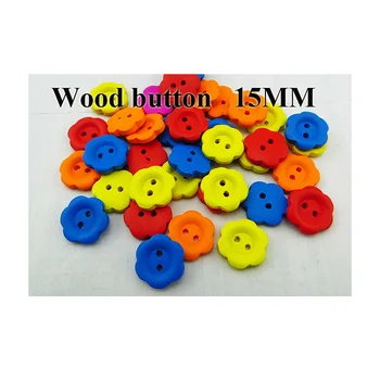 50ШТ Окрашенная цветочная деревянная пуговица в виде сердца 15 мм, сапоги, пальто, аксессуар для шитья одежды MCB-953